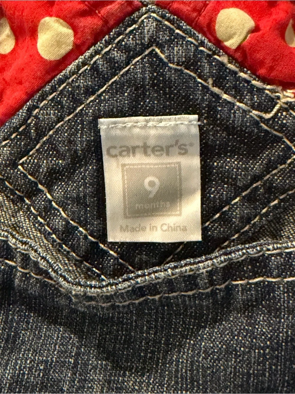 Rare Vintage Carter's Girls Denim Overalls w/Strawberry Embroidery Size 9 Months
